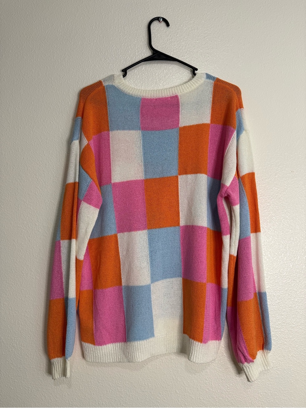 BIBI Multicolored Checkered Wool Blend Sweater Sz M NWT - Picture 11 of 11